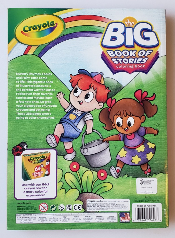 Crayola 288 Pages the Big Book of Stories Coloring Book Fables & Fairy Tales