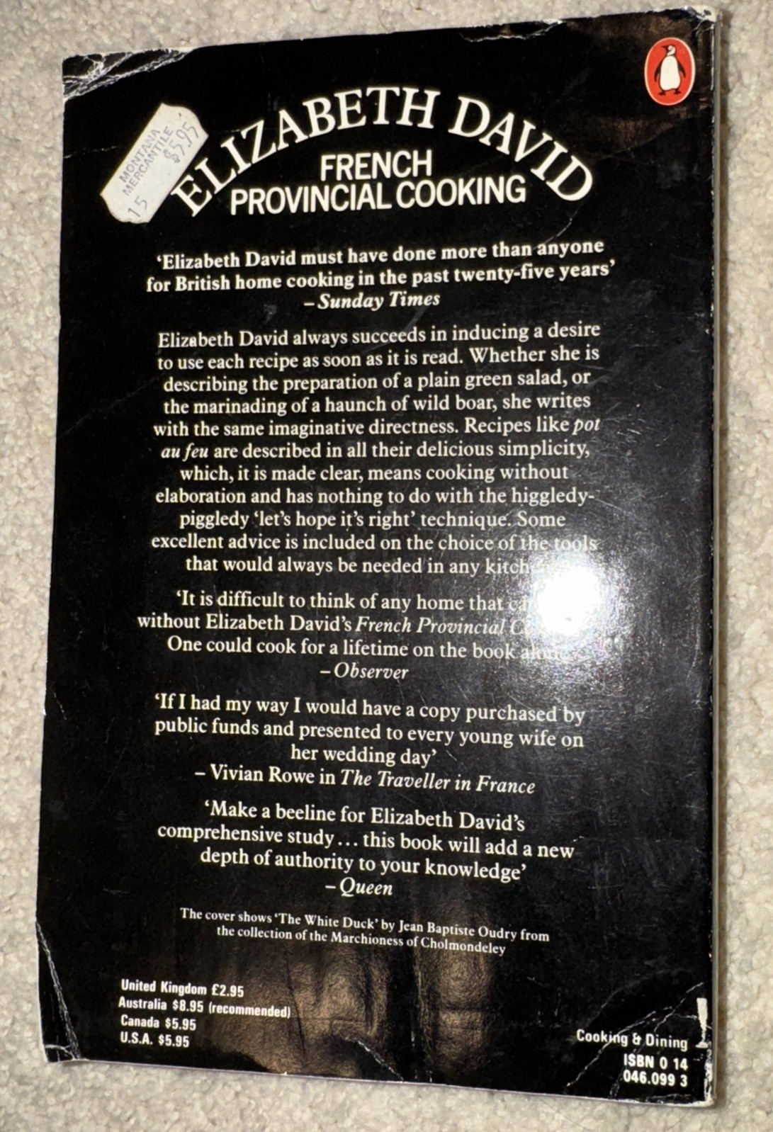 French Provincial Cooking by Elizabeth David, 1981, Paperback