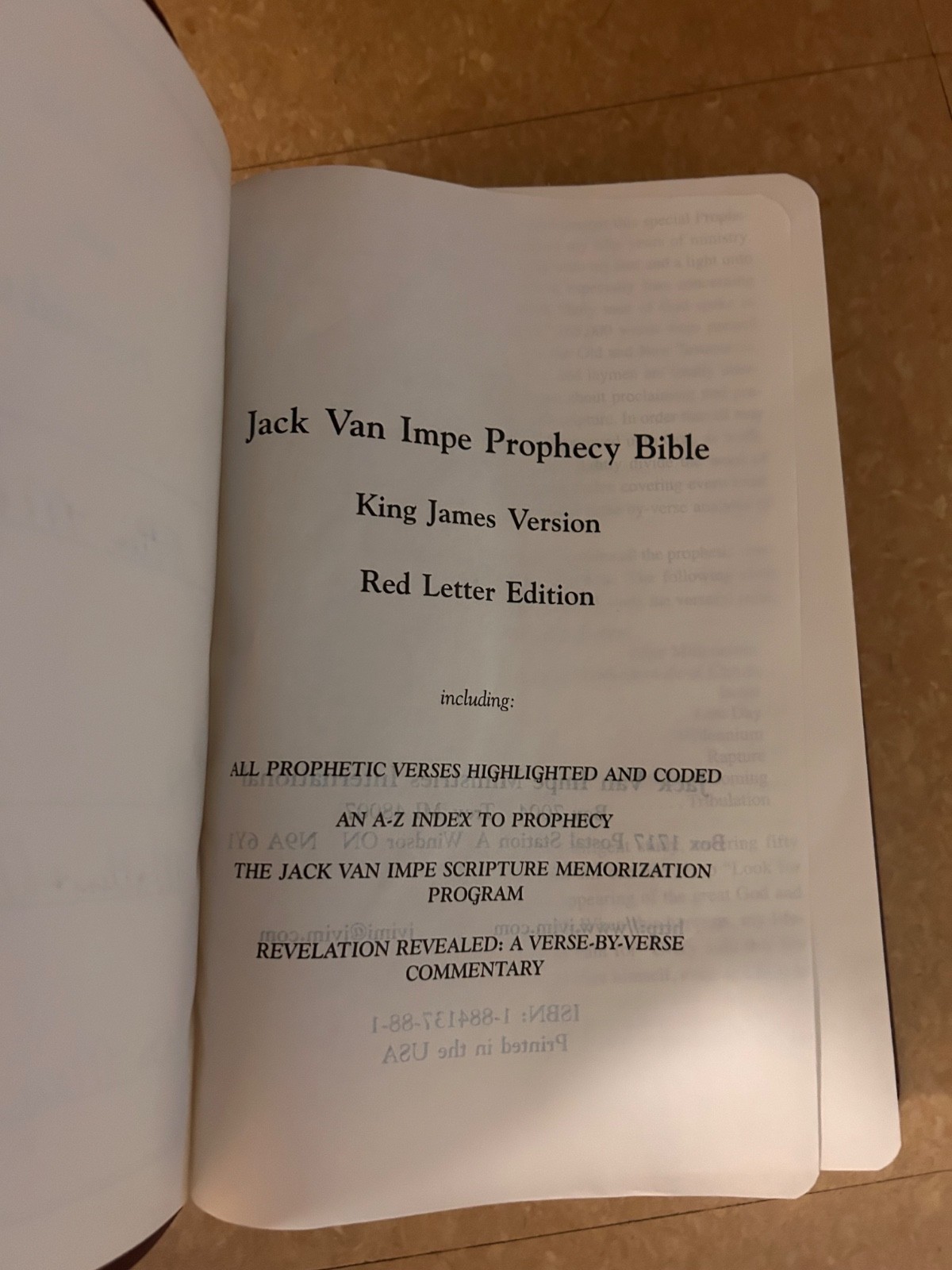 Jack Van Impe Prophecy Leather Bible New 2nd Edition King James Version Poster