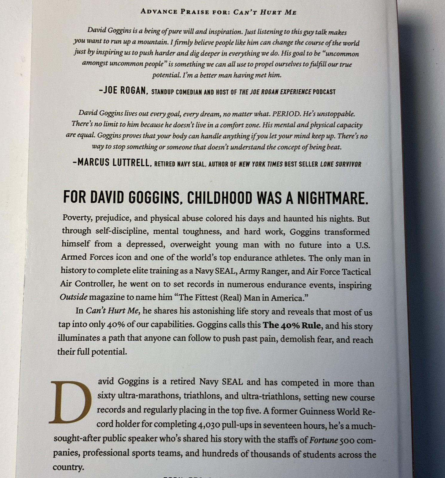 Can’t Hurt Me : Master Your Mind and Defy the Odds by David Goggins (2018, NEW
