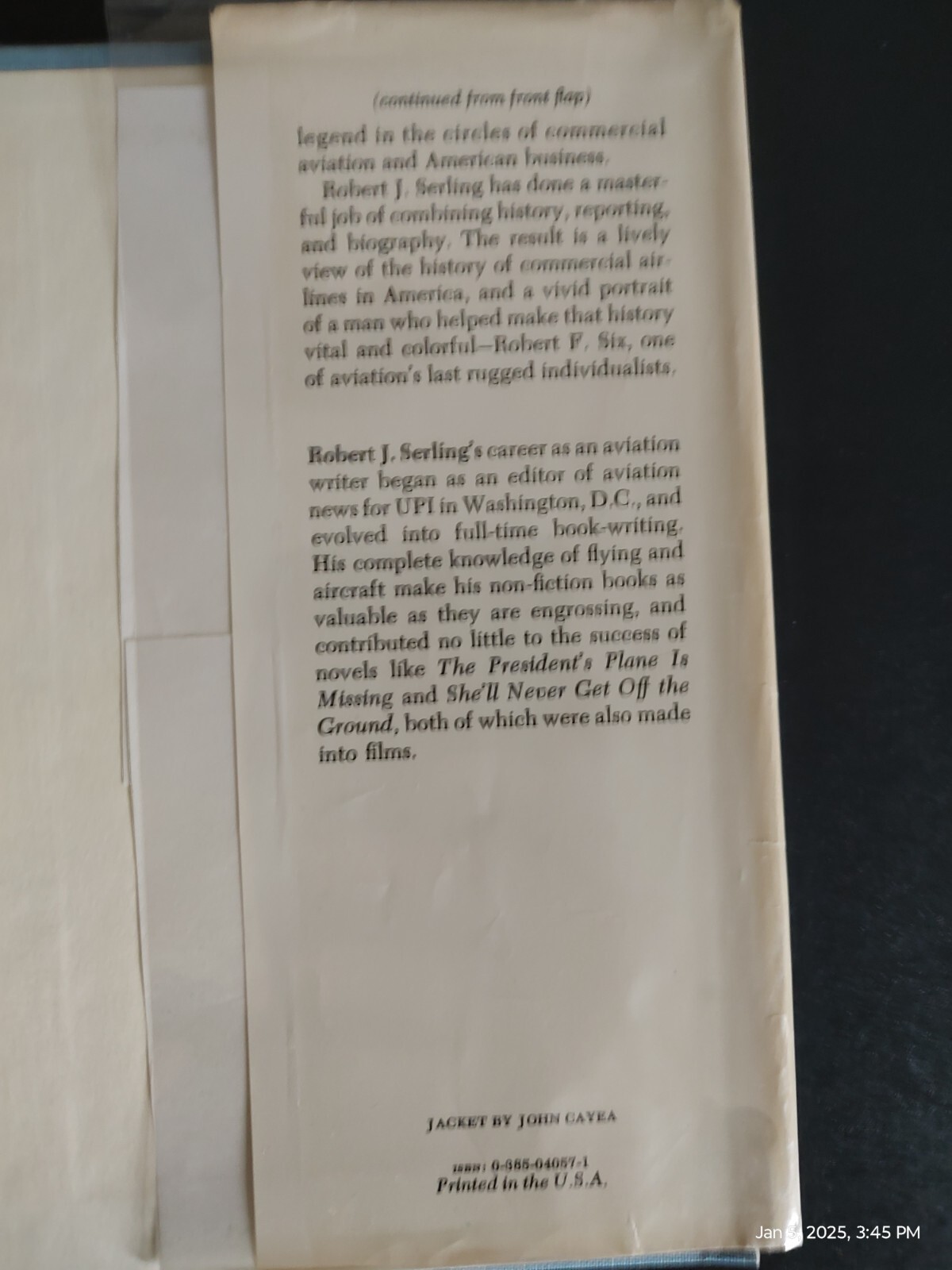 Maverick : the Story of Robert Six and Continental Airlines, 359 pages, © 1974