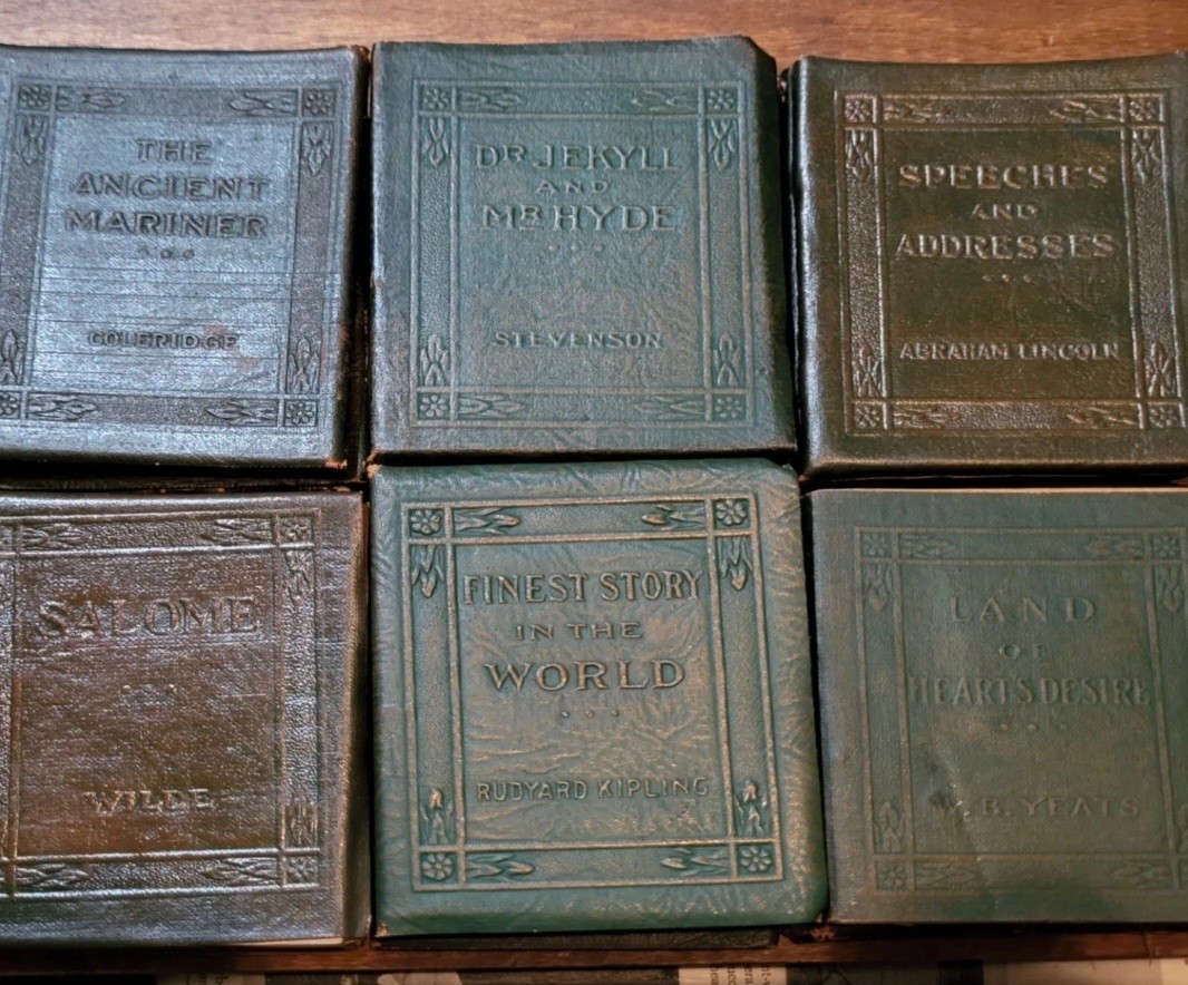 100 yr Old Antique Little Leather Library Books 1920’s Redcroft Pick Your Title