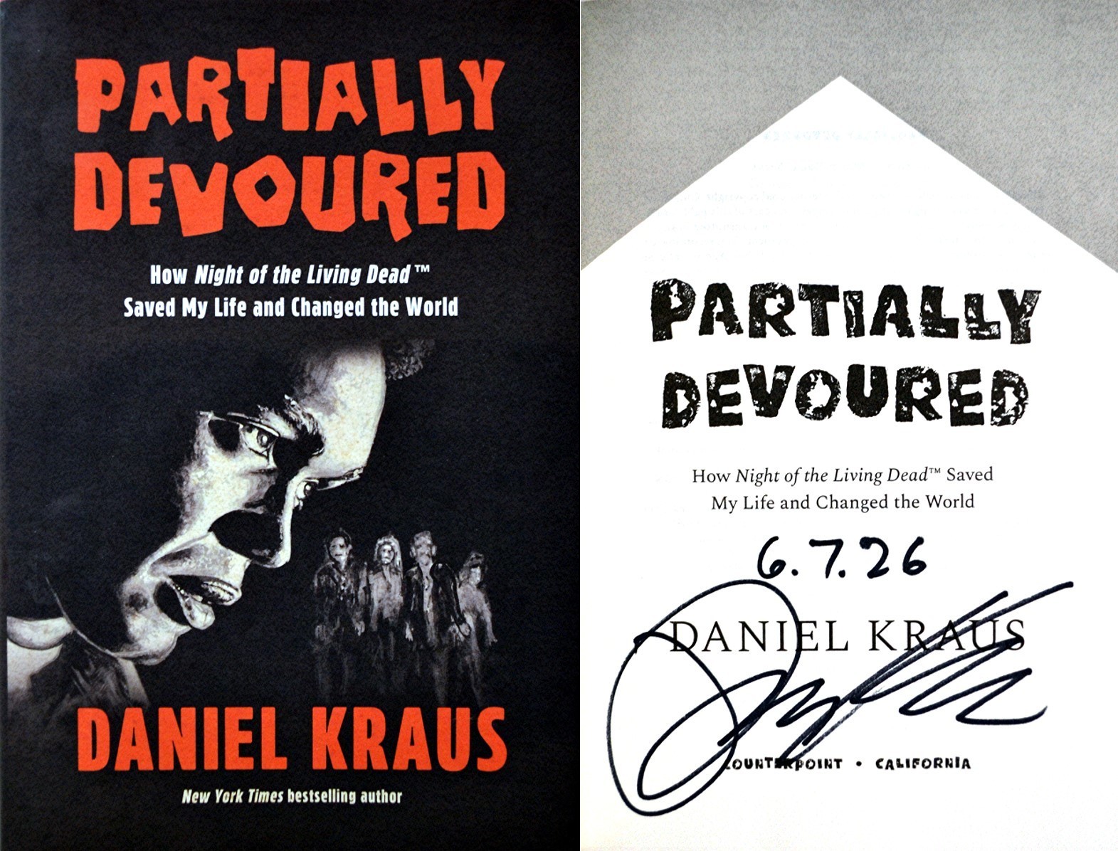 Daniel Kraus~SIGNED and DATED IN PERSON~Partially Devoured~1st/1st + Photos!