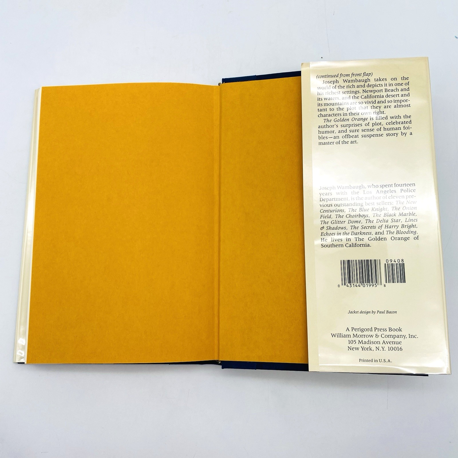 SIGNED The Golden Orange Joseph Wambaugh 1st Ed 1st Print Hardcover DJ
