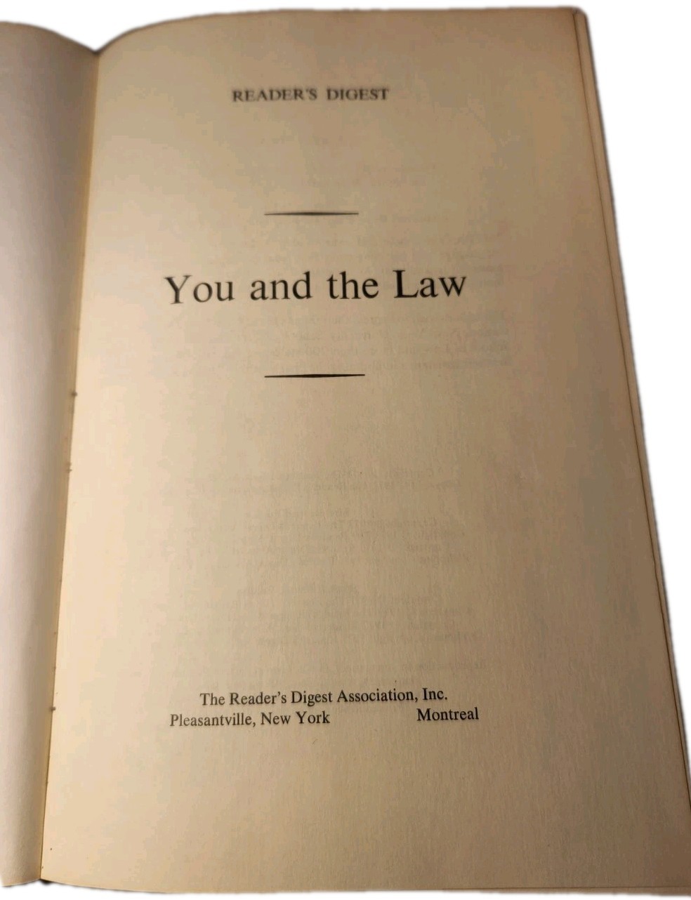 You and the Law, book. Reader’s Digest 1977 Hardcover. 864 Pages