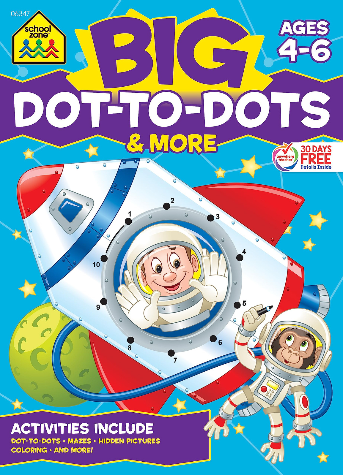School Zone – Big Dot-to-Dots & More Workbook – 320 Pages, Ages 4 to 6, Pres…