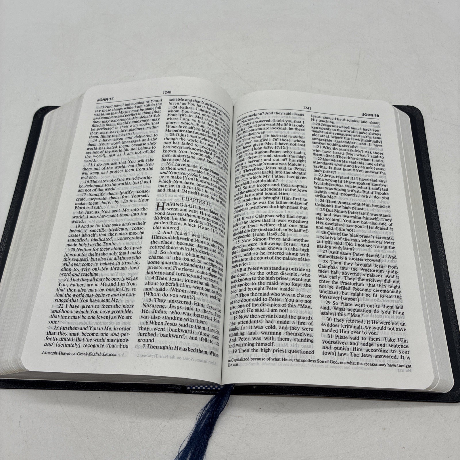 Amplified Bible Zondervan 1987 Bonded Leather Navy Blue Excellent
