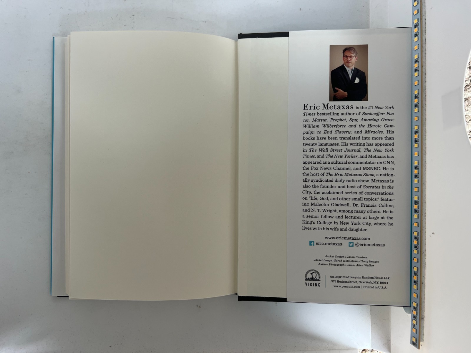 Eric Metaxas Lot (4 Books / Bonhoeffer, Wilberforce, Martin Luther)— 3 Signed