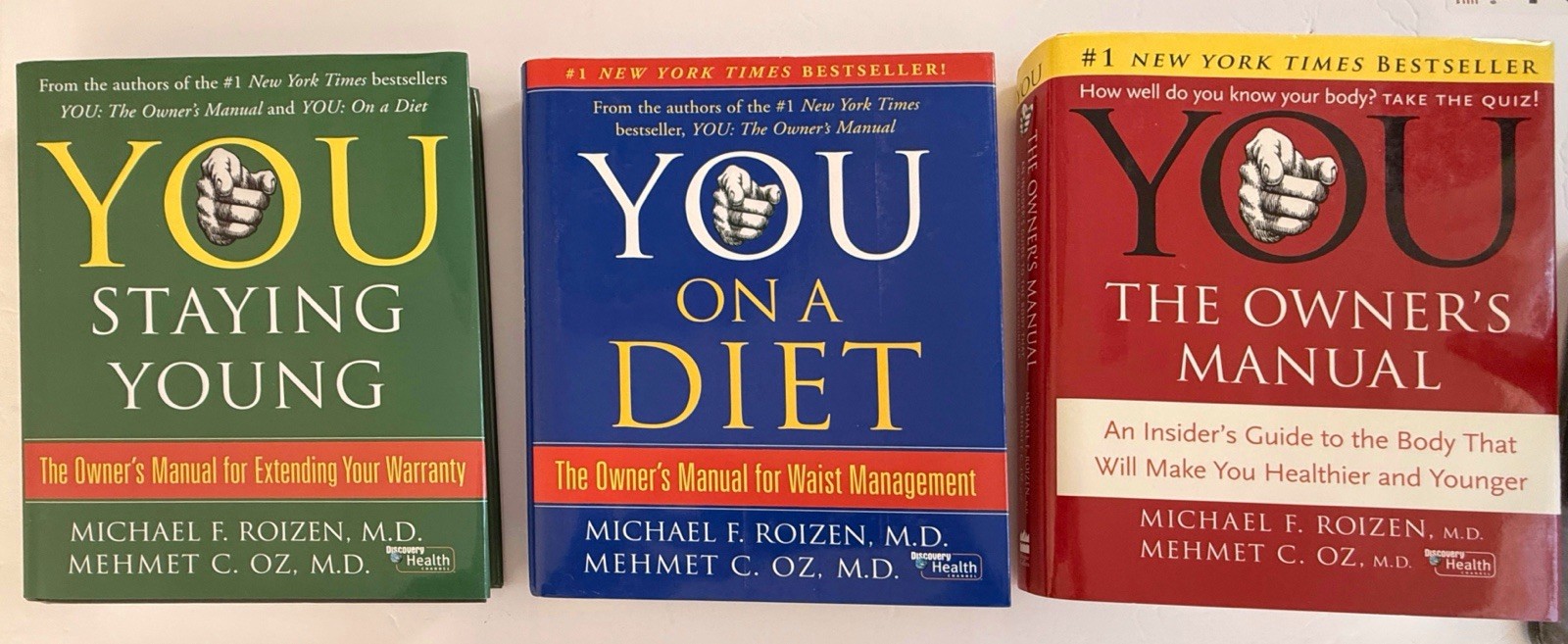 Lot of 4. “You “ Books : Dr .OZ Dr. Roizen , Staying Young, Diet, Owners Manual