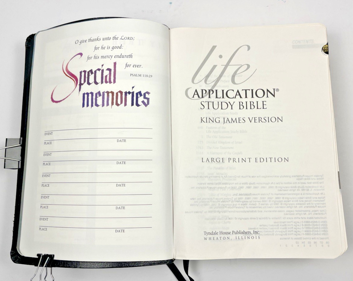 Life Application Study Bible KJV Large Print Black Bonded Leather Tyndale