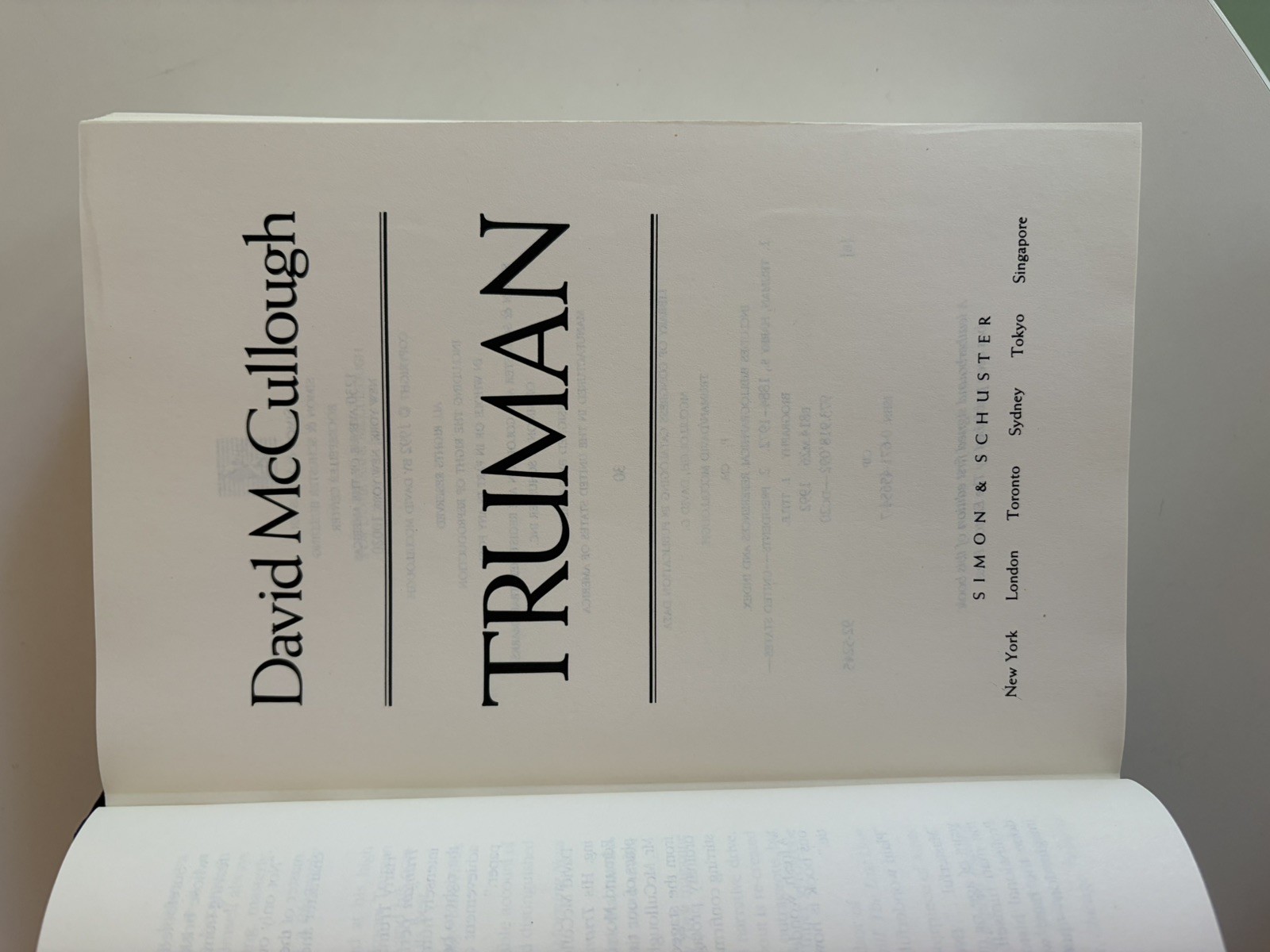 David McCullough Truman HC DJ First Edition Later Printing VG+ Condition