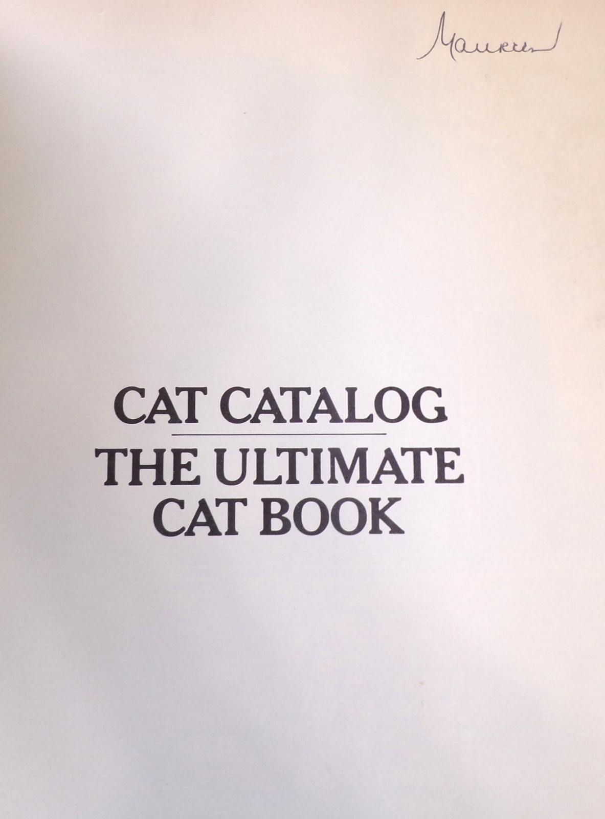 “Cat Catalog”, The Ultimate Cat Book, Large “Very Good” 1st Ed. Book, 352 pages