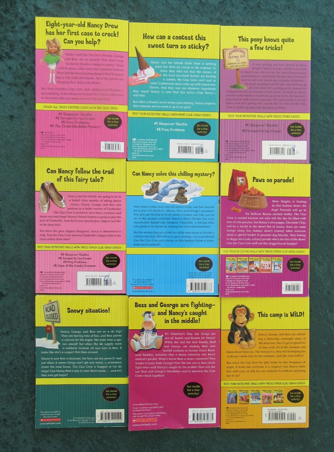 LOT 8 PB NANCY DREW AND THE CLUE CREW SERIES – FOR YOUNG READERS#1-5, 11, 12, 14