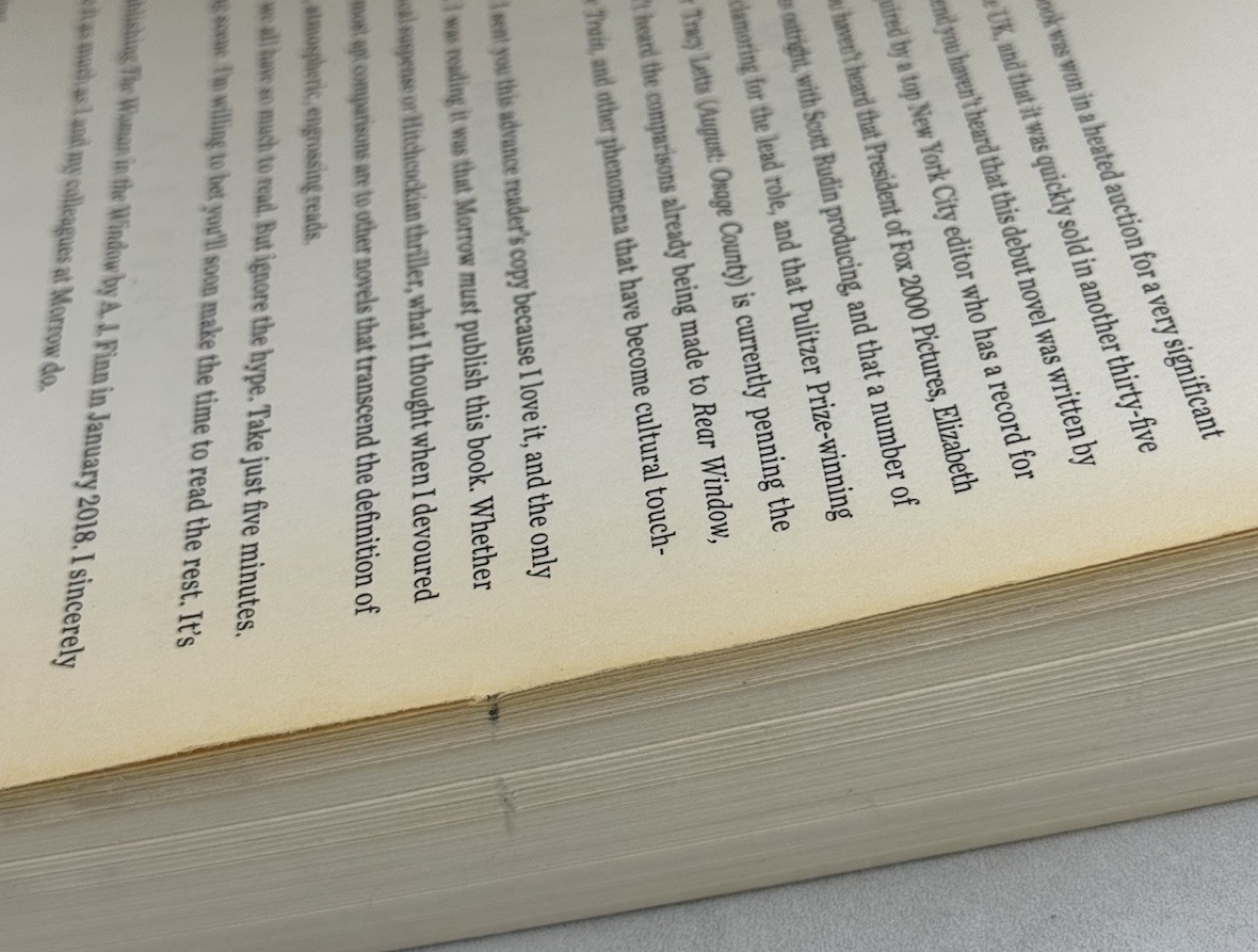 The Woman in the Window – A. J. Finn ARC UNCORRECTED PROOF ADVANCE READER COPY