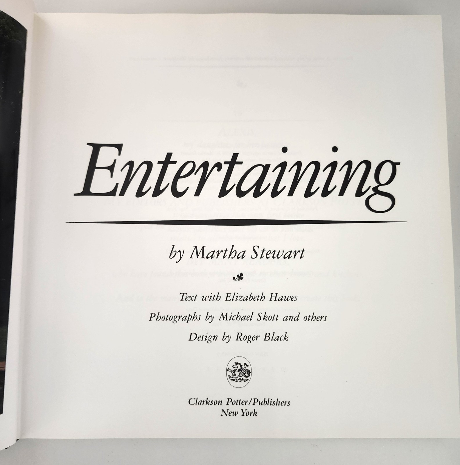 Entertaining By Martha Stewart Hardcover 1998 2nd Print in Japan~Potter