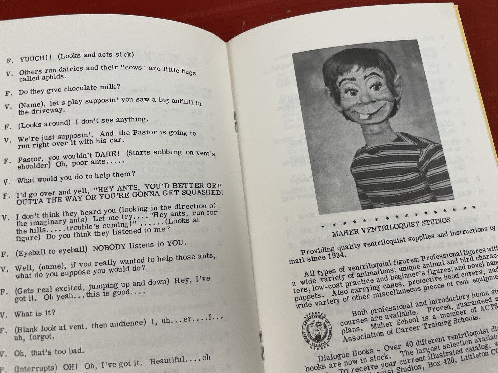 N.A.A.V. Dialogues for Ventriloquists Gospel Subjects Maher Studios VTG PB 1974