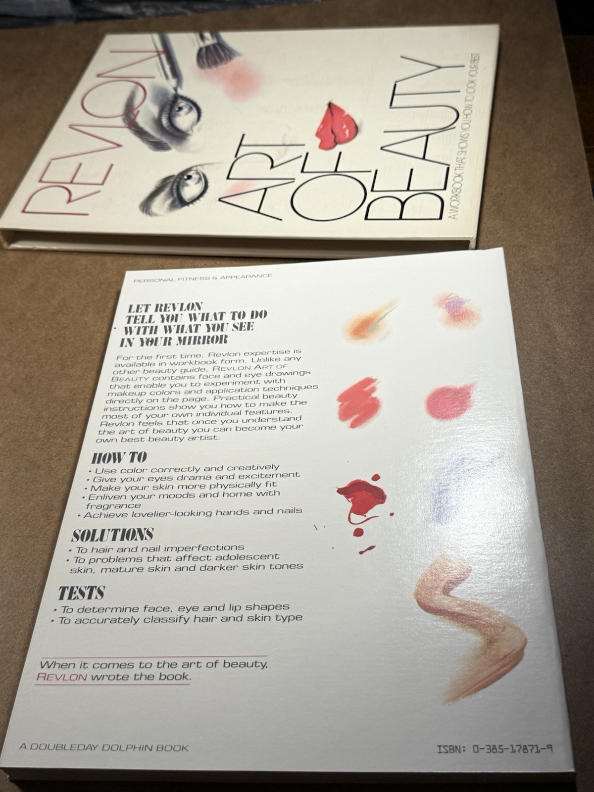 Revlon Art of Beauty Workbook 1982 Doubleday Vintage Makeup Guide Slipcase