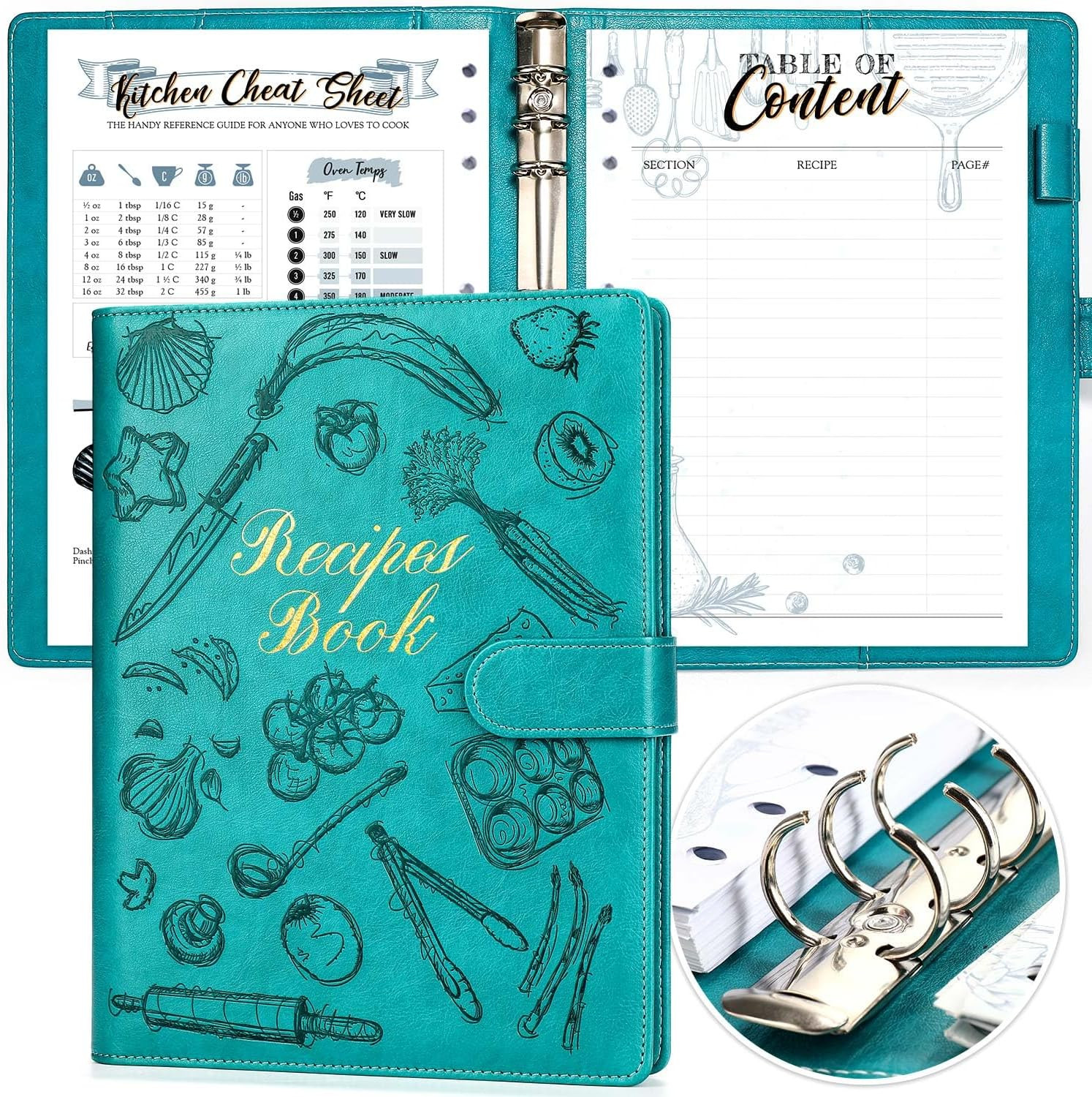 Recipe Book ，Blank Recipe Book to Write in Your Own Recipes，Recipe Notebook for
