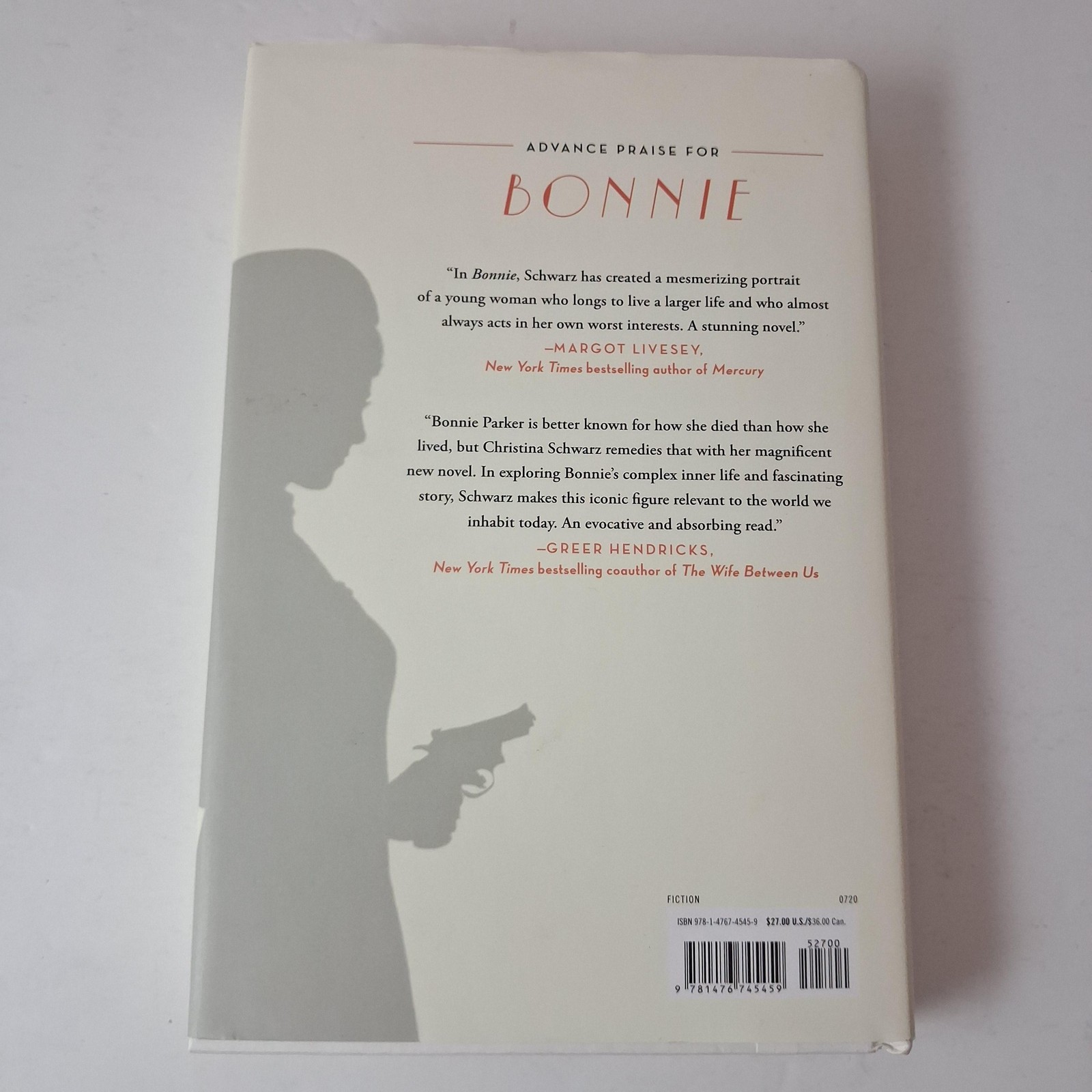 Bonnie Christina Schwarz Atria Books White HC Dust Jacket 2020 USA First Edition