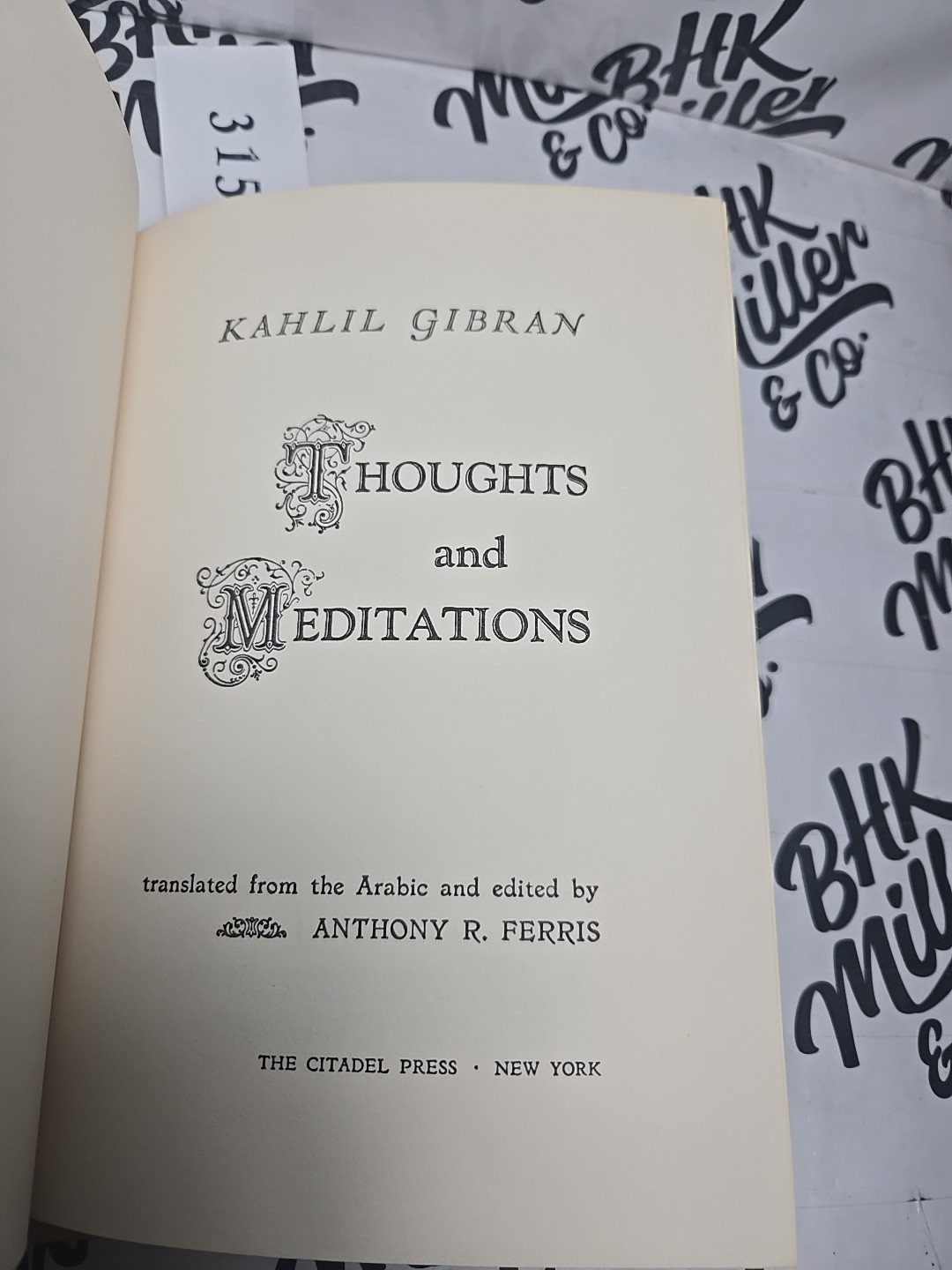Thoughts and meditations By Kahlil Gibran Hardcover