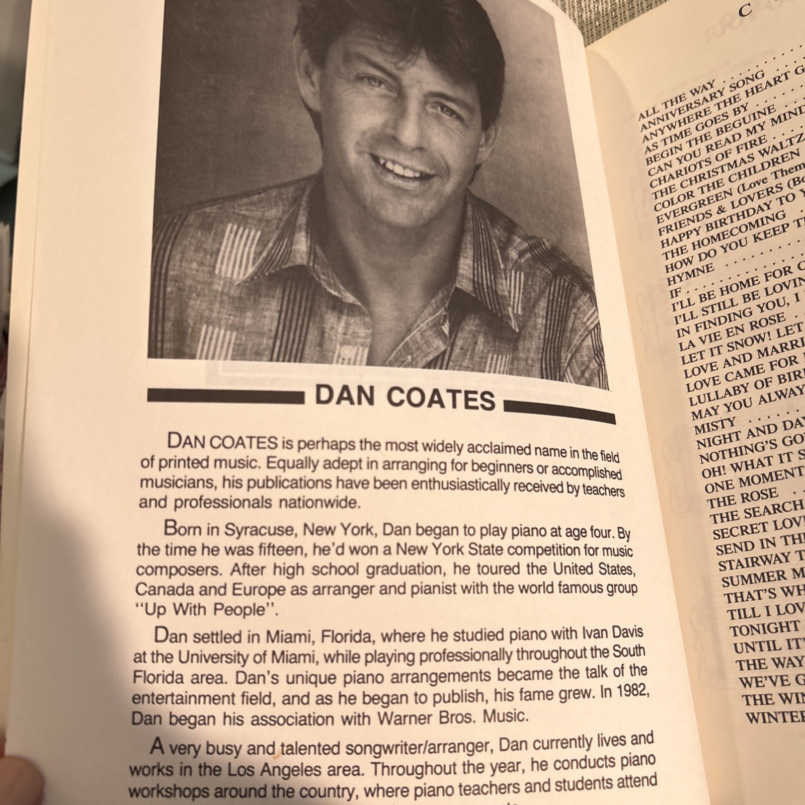 Dan Coates Encyclopedia of songs for all occasions vintage soft cover 160 pages