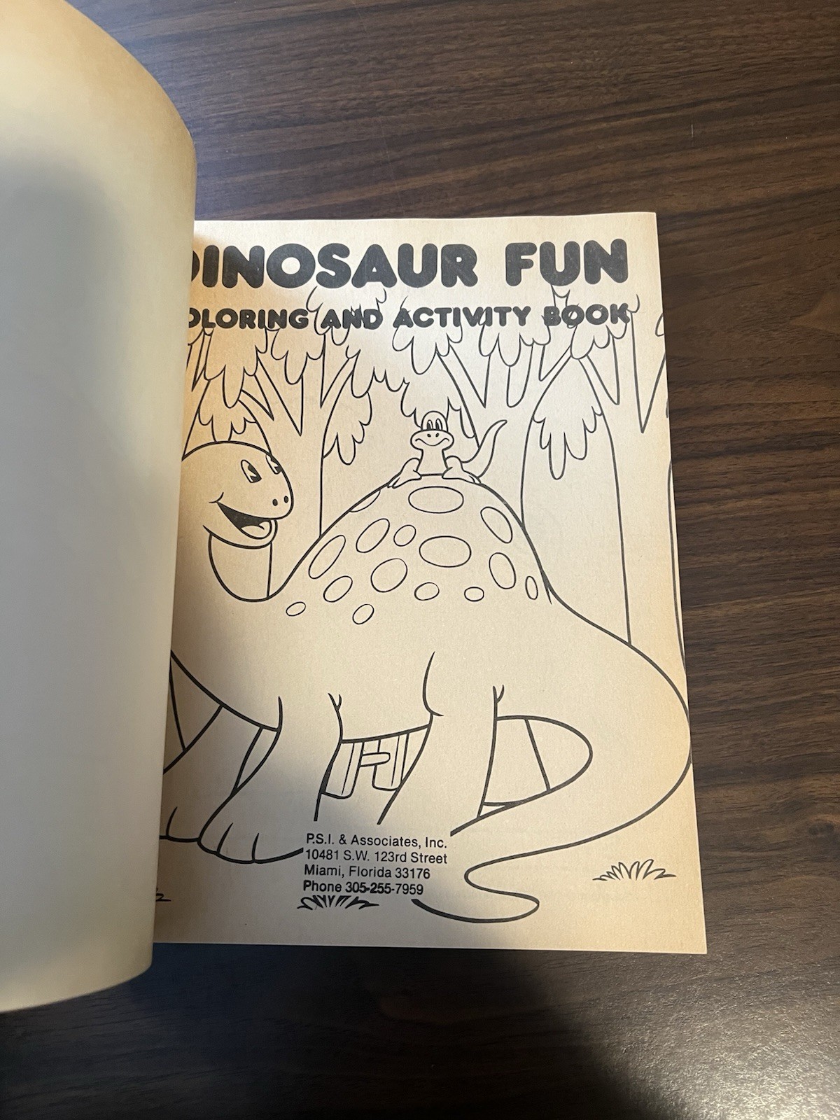 Dinosaur Fun Coloring and Activity Book 1987 Vintage Like New