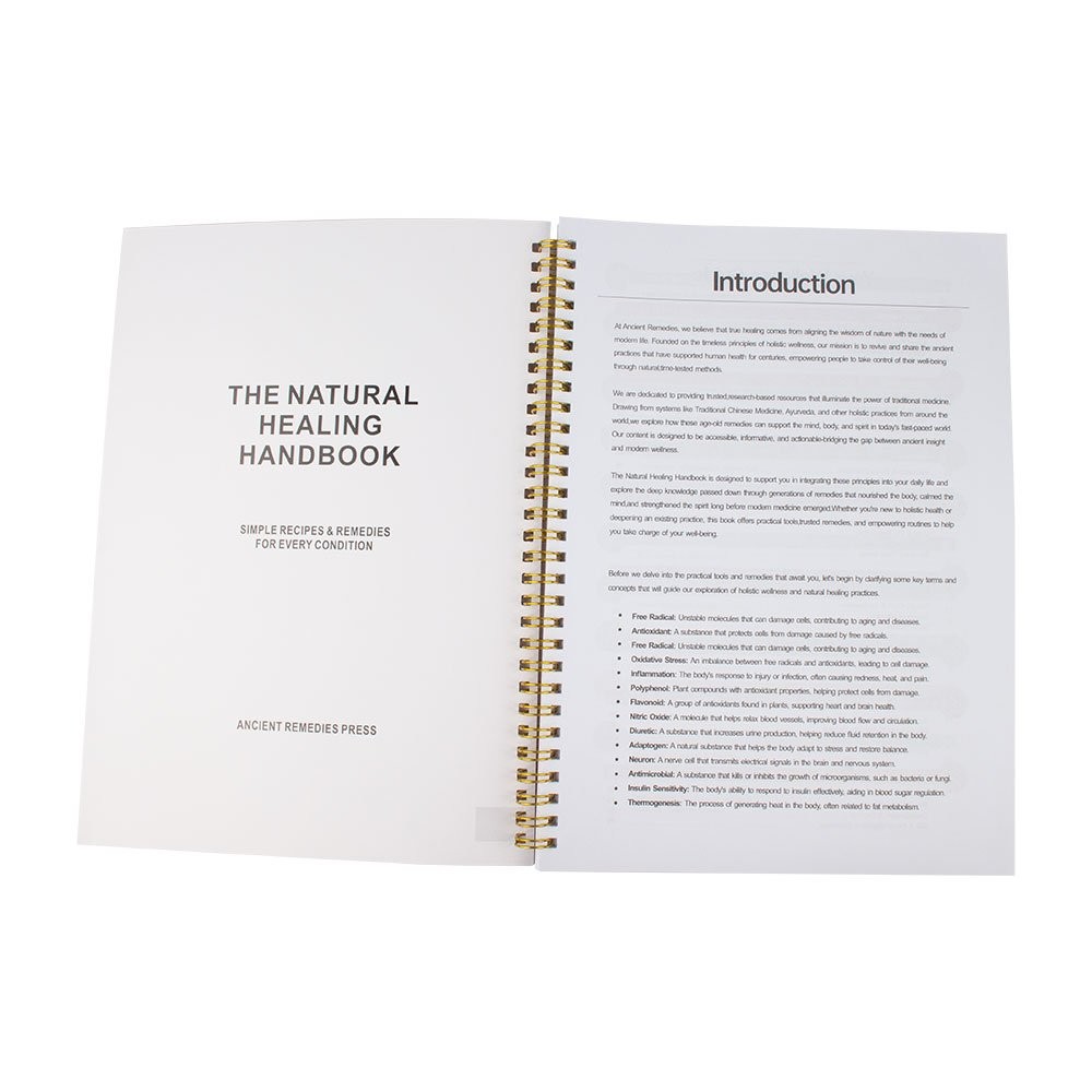 The Natural Healing Handbook, Spiral-Bound Guide for Herbal Remedies and Natural