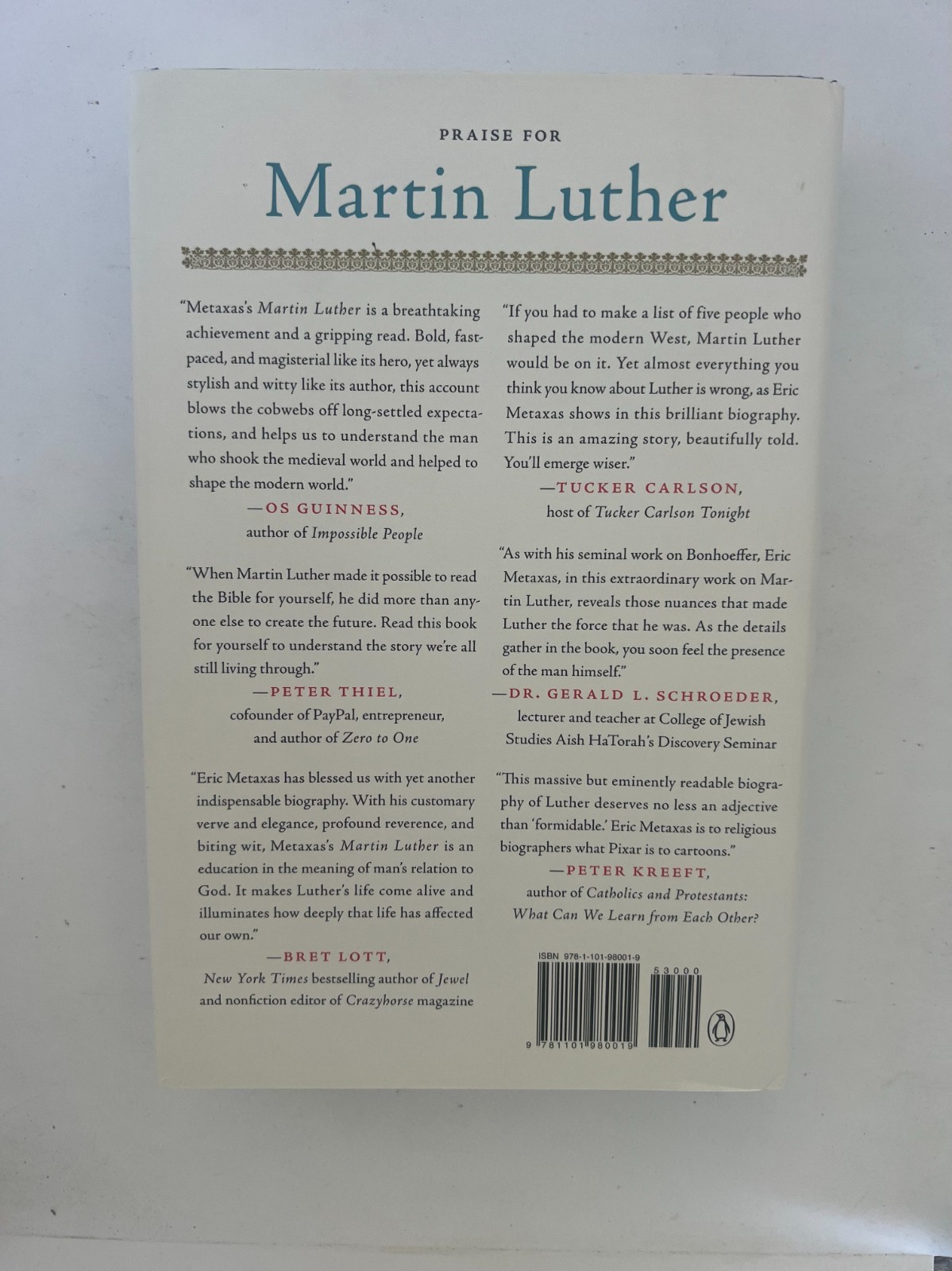 Eric Metaxas Lot (4 Books / Bonhoeffer, Wilberforce, Martin Luther)— 3 Signed