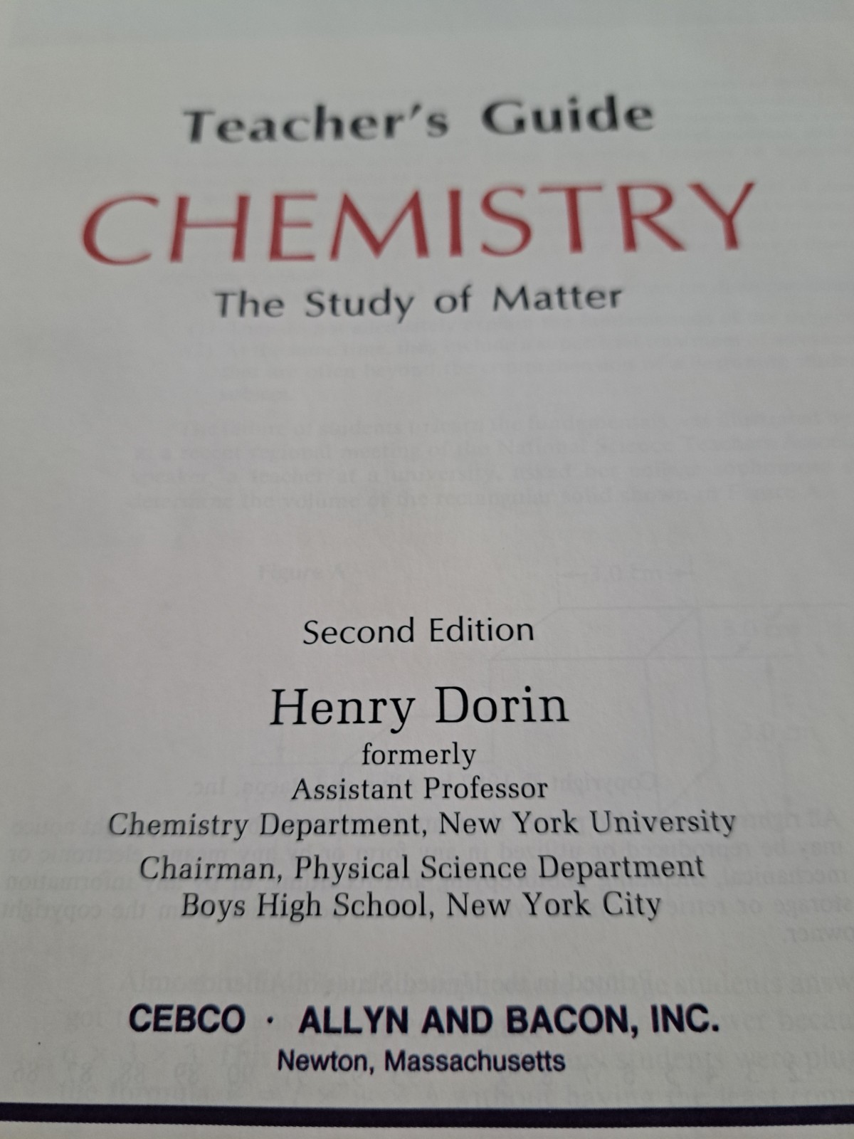 Teachers Edition Chemistry The Study of Matter by Dorin 692 Pages
