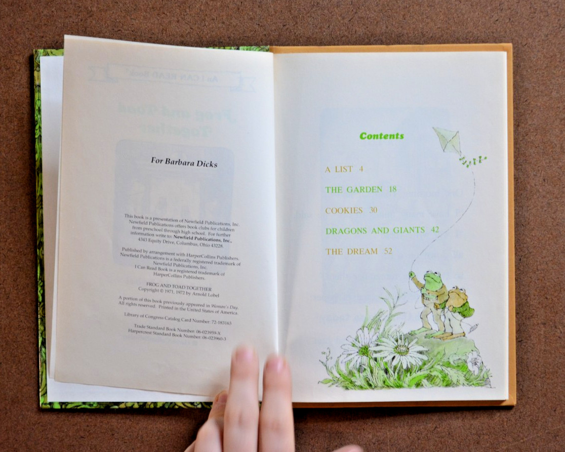 Vintage Frog and Toad Together by Arnold Lobel 1972 Hardcover Newbery Honor Book