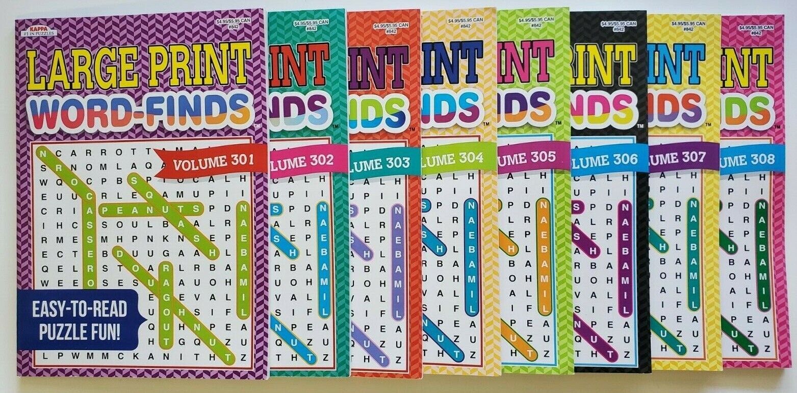 Large Print Word-Finds Puzzle Books Kappa Games,Search,Hunt~ Pick up to 30 Vols
