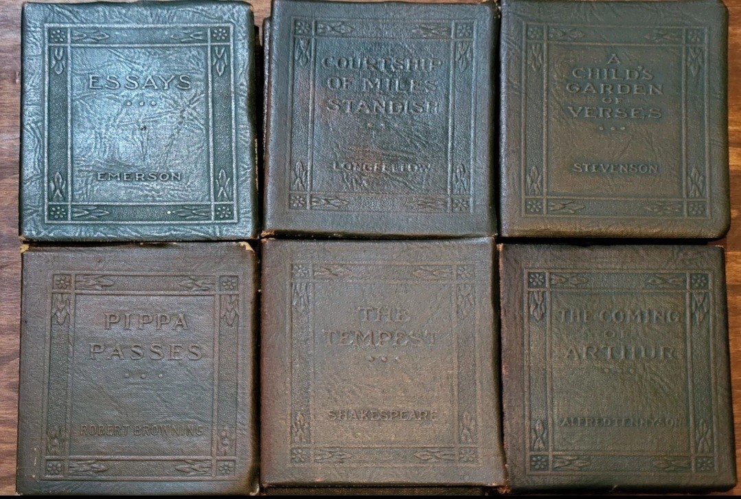 100 yr Old Antique Little Leather Library Books 1920’s Redcroft Pick Your Title