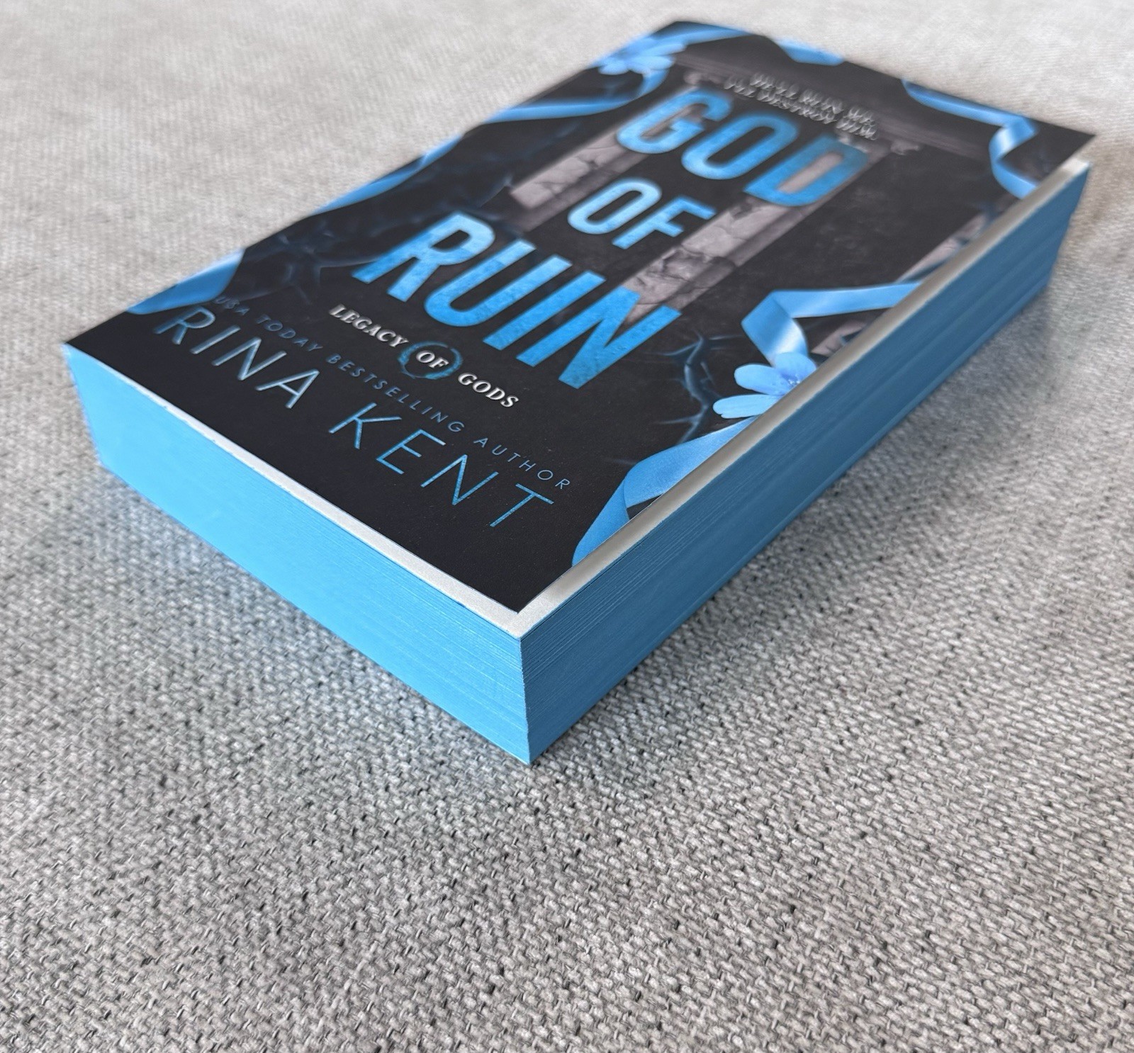 God of Ruin By Rina Kent Signed Deluxe Edition Blue Sprayed Edges Legacy of Gods