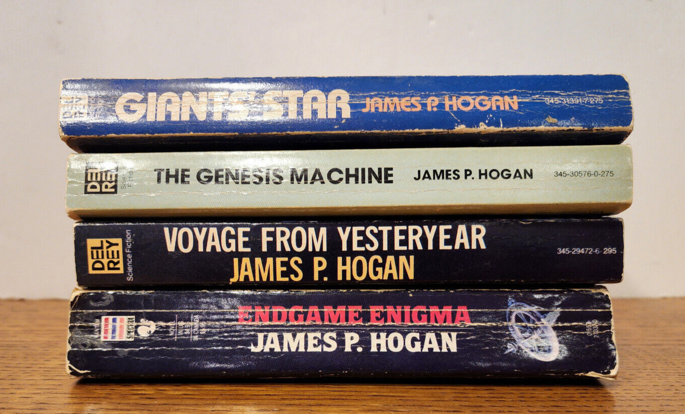 VTG James P Hogan 4PB Lot:Giants’ Star/Genesis Machine/Voyage Yesteryear/Endgame
