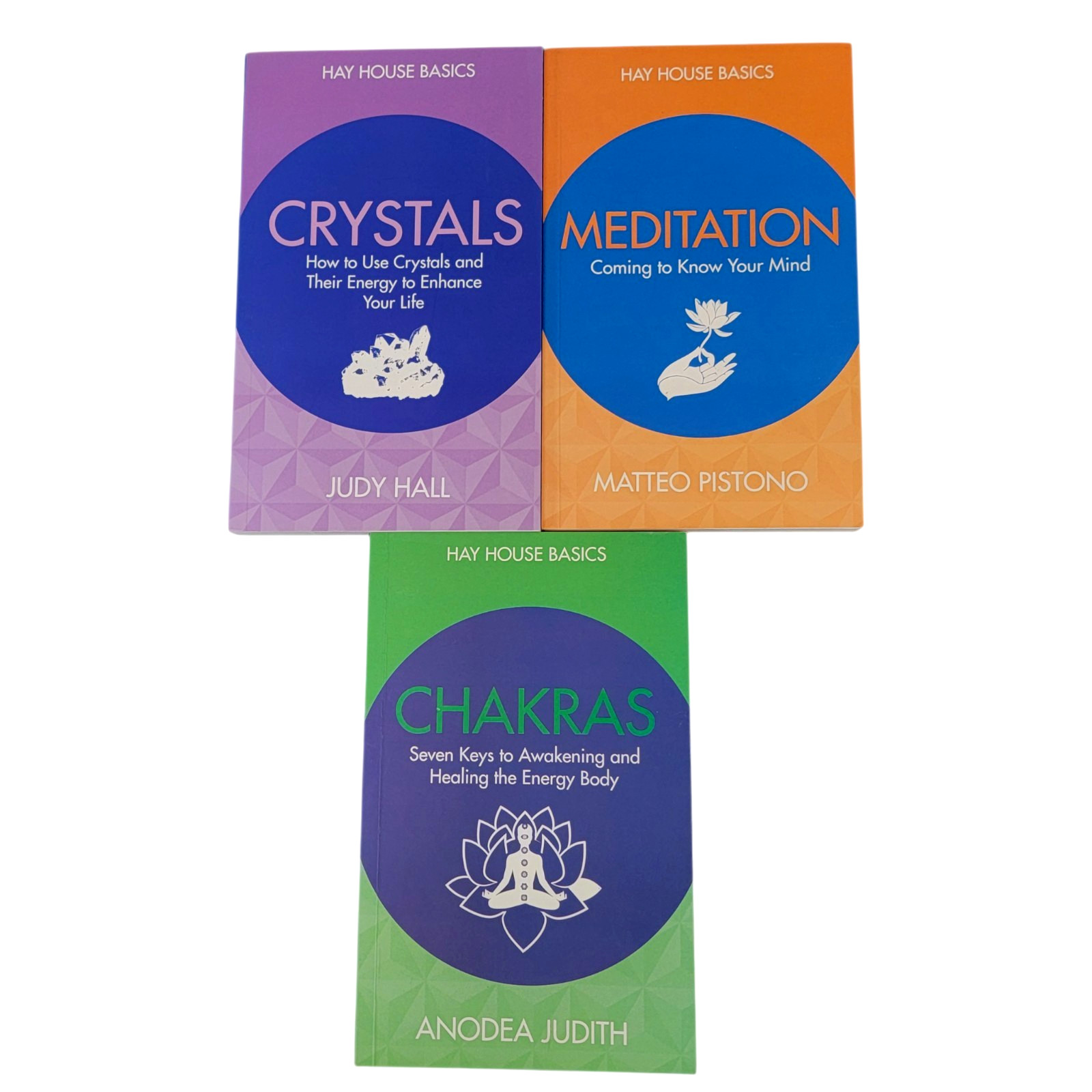 Hay House Basics Crystals Meditation Chakras 3 Book Bundle Spiritual Holistic