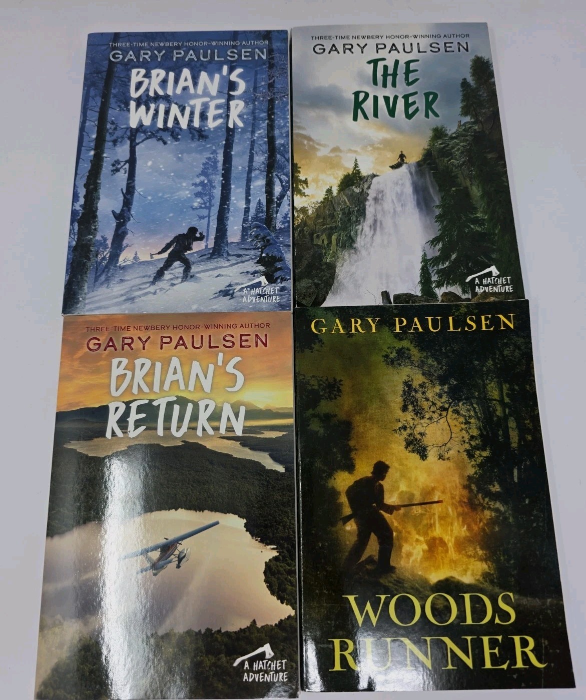 Lot of 4 Gary Paulsen books Hatchet Adventures Brian’s Saga & Woods Ŕunner