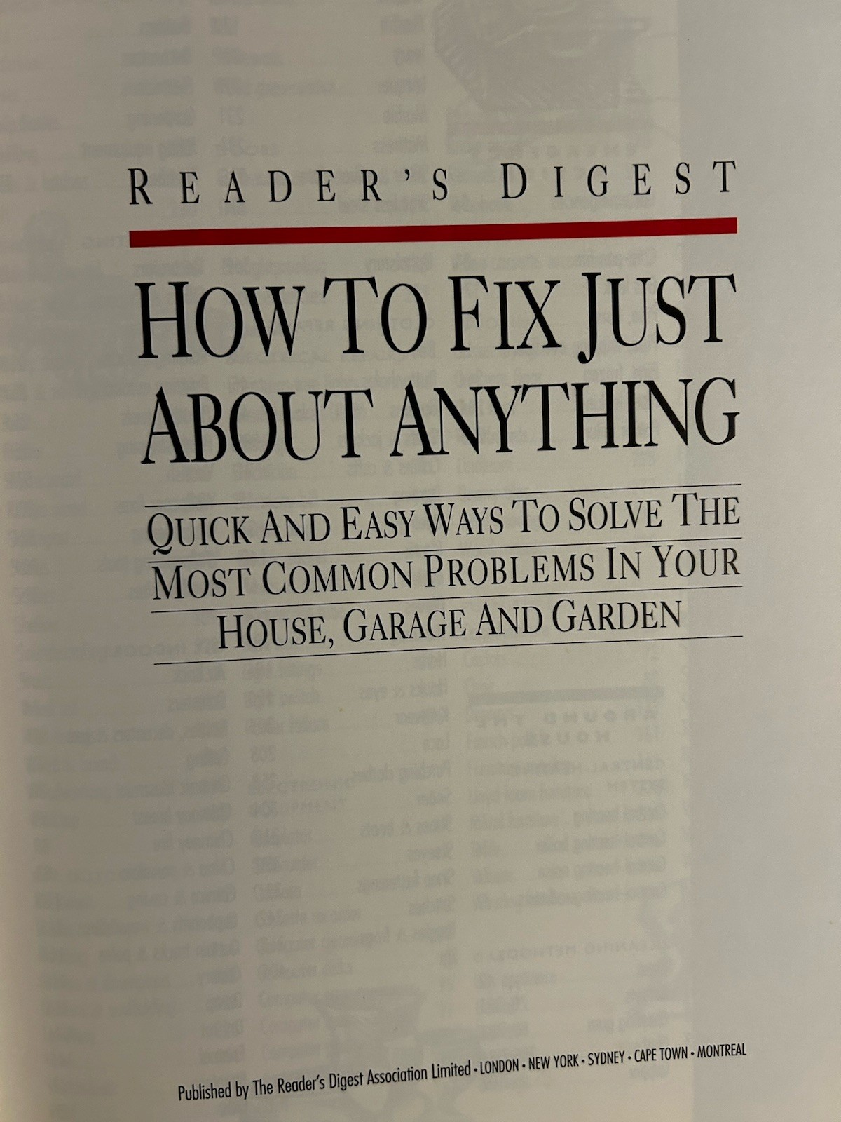 How to Fix Just About Anything by Reader’s Digest 1996 First Edition 416 Pages