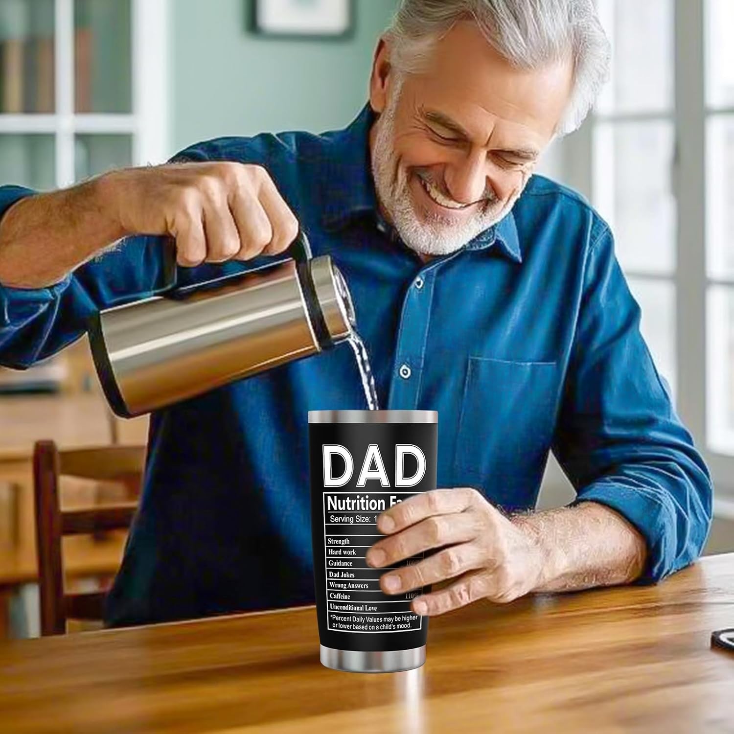 Durable 20oz Stainless Steel Tumbler – Birthday Gifts for Dad with Leakproof Cap