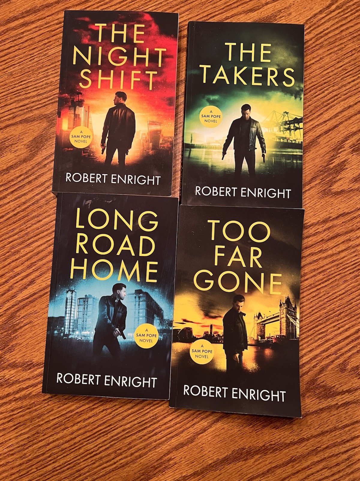 Lot Of 4 Robert Enright Books, Sam Pope Novels, The Might Shift, Excellent