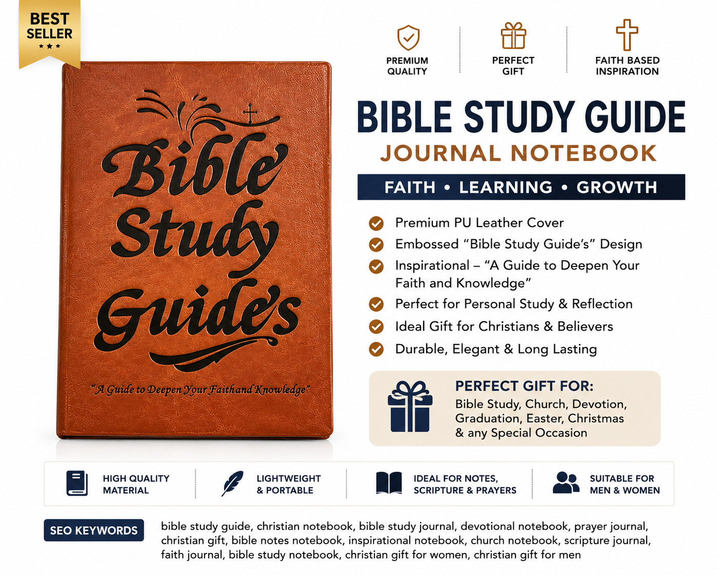 66-Page Bible Study Guide Daily Devotional Journal Study Notebook Based Planner