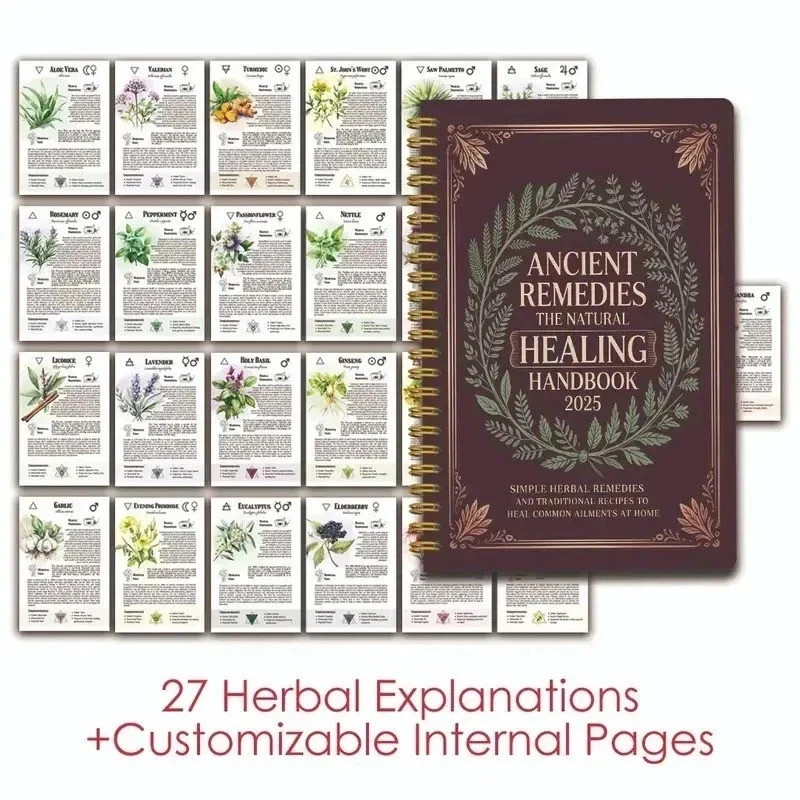 ANCIENT REMEDIES THE NATURAL HEALING HANDBOOK SPIRAL-BOUND GUIDE Notebook
