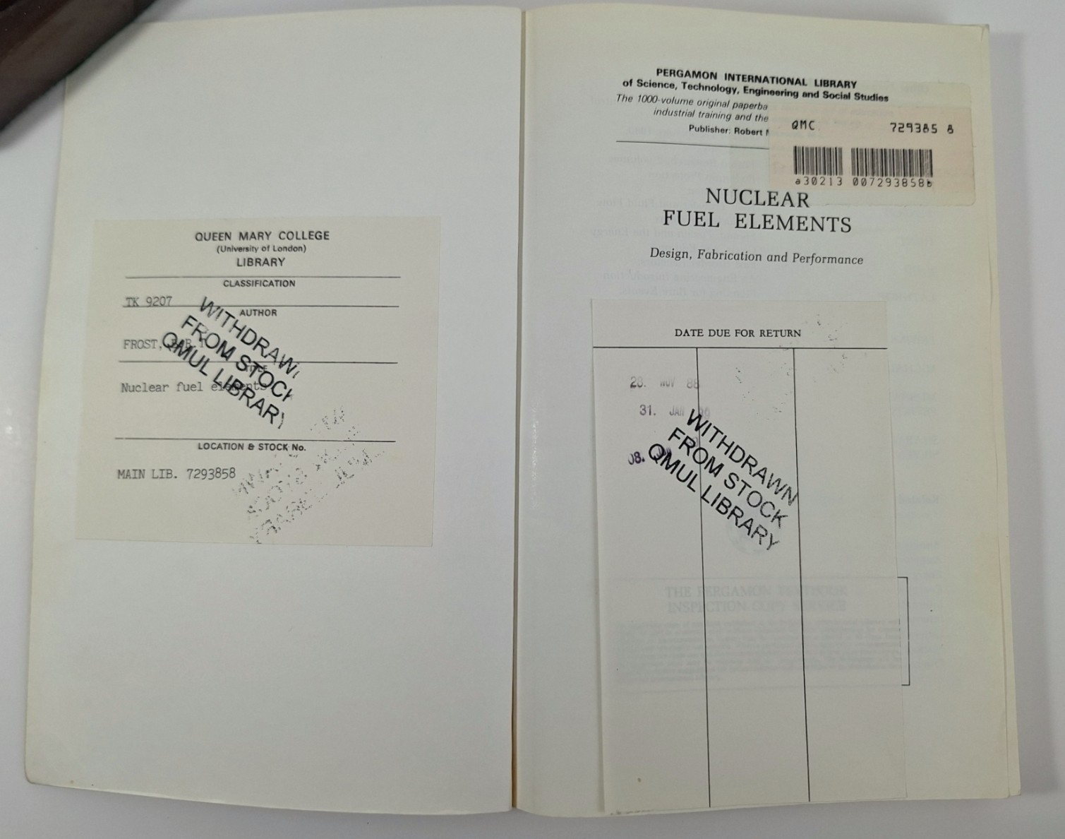 Nuclear Fuel Elements: Design, Fabrication and Performance- Ex-Library VG