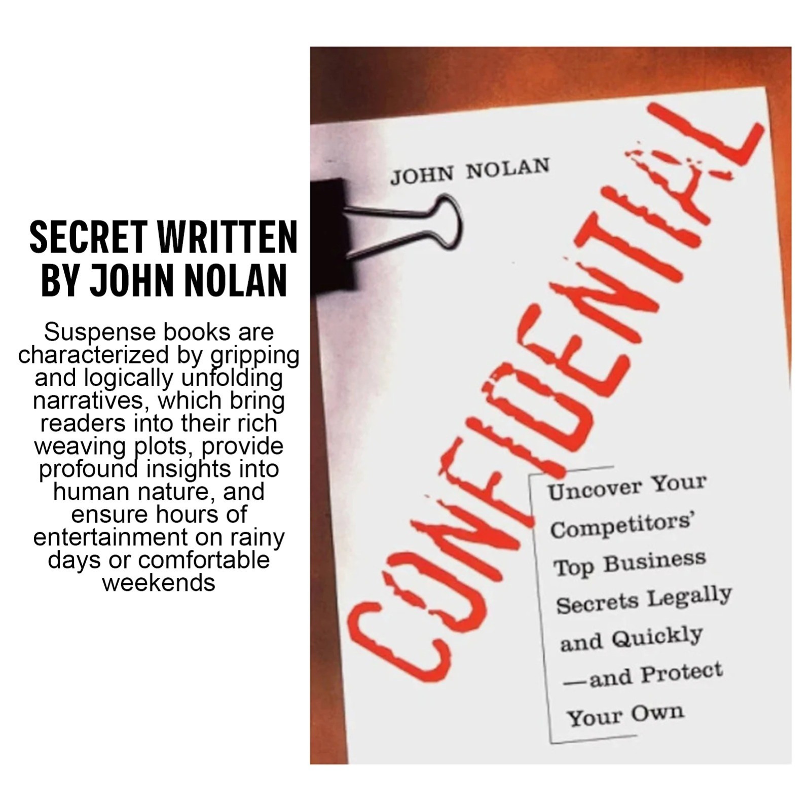 Confidential By John Nolan Paperback Book High Density Plot Suspense Novel For W