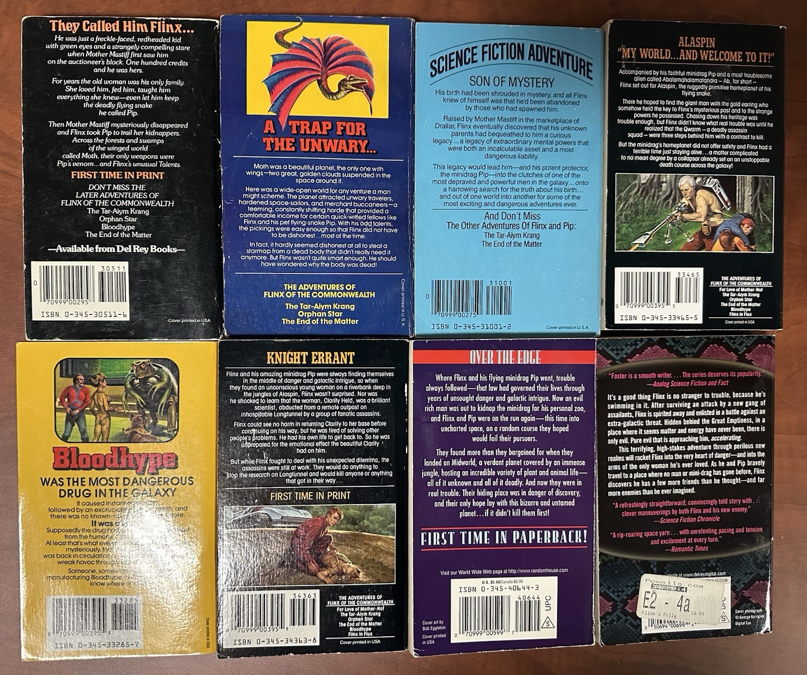 LOT (14) Pip and Flinx Adventures Alan Dean Foster (Mix PB,HC) + 2 Bonus, Used