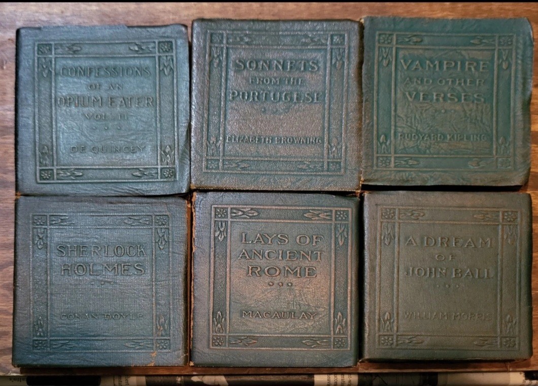 100 yr Old Antique Little Leather Library Books 1920’s Redcroft Pick Your Title
