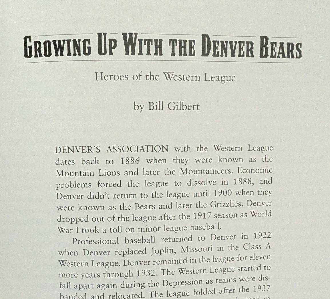 2003 Book: Above The Fruited Plain: Baseball In The Rocky Mountain West