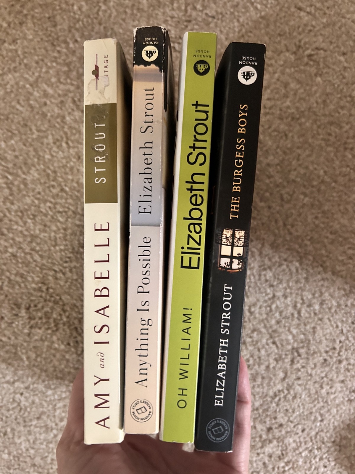 4 by Elizabeth Strout: Anything is Possible, Oh William, Amy & Isabelle, Burgess