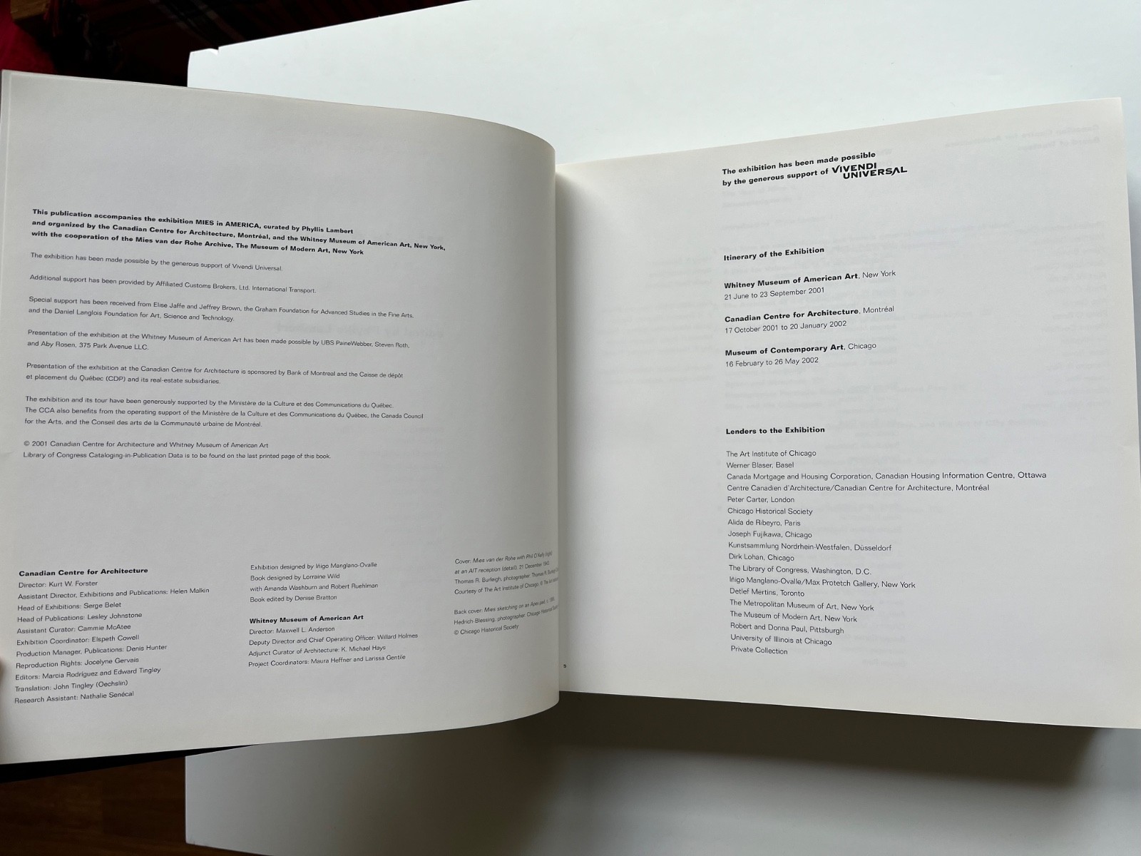 Mies in America Mies Van der Rohe Phyllis Lambert 2001 CCA Whitney