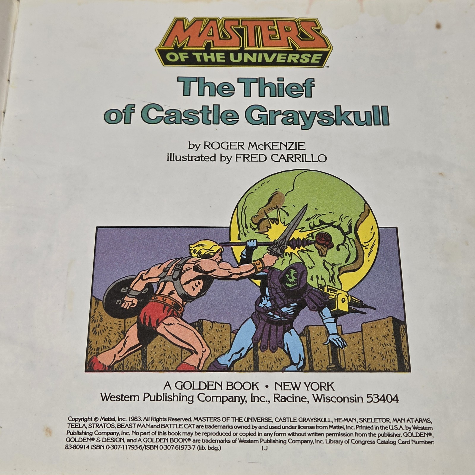 Vintage Masters of the Universe The Thief of Castle Grayskull Golden Book 1983