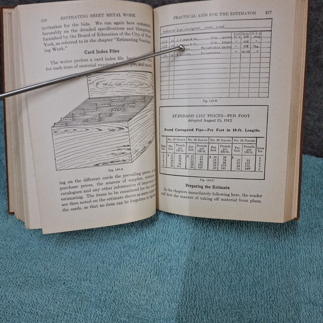 Estimating Sheet Metal Work – 1922 – Hardcover – Neubecker And Hopp – 416 pages